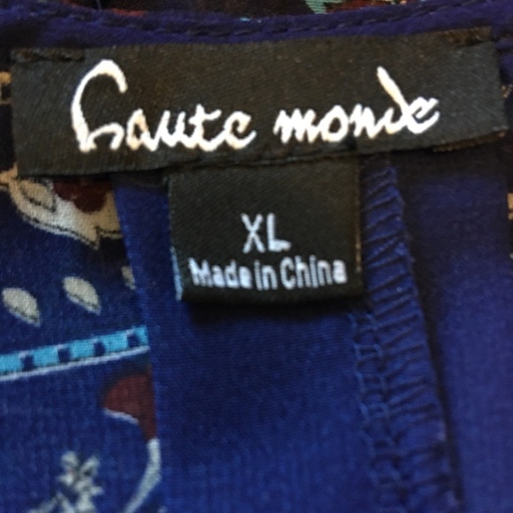 Haute Monde Blue KimonoXL with Asymmetrical Hem and Bohemian Pattern - Picture 6 of 6